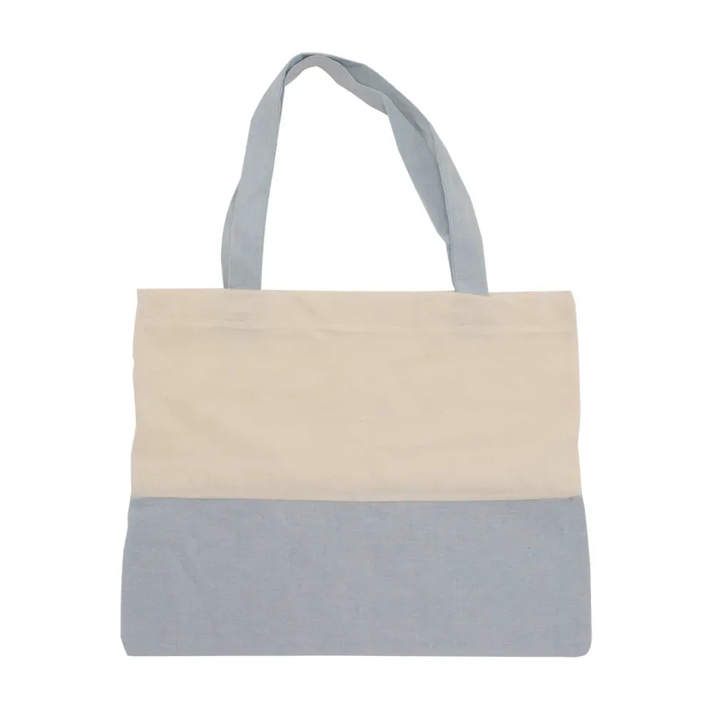 Sacola ecológica de algodão personalizada com alça interna 33x40cm, cor azul claro