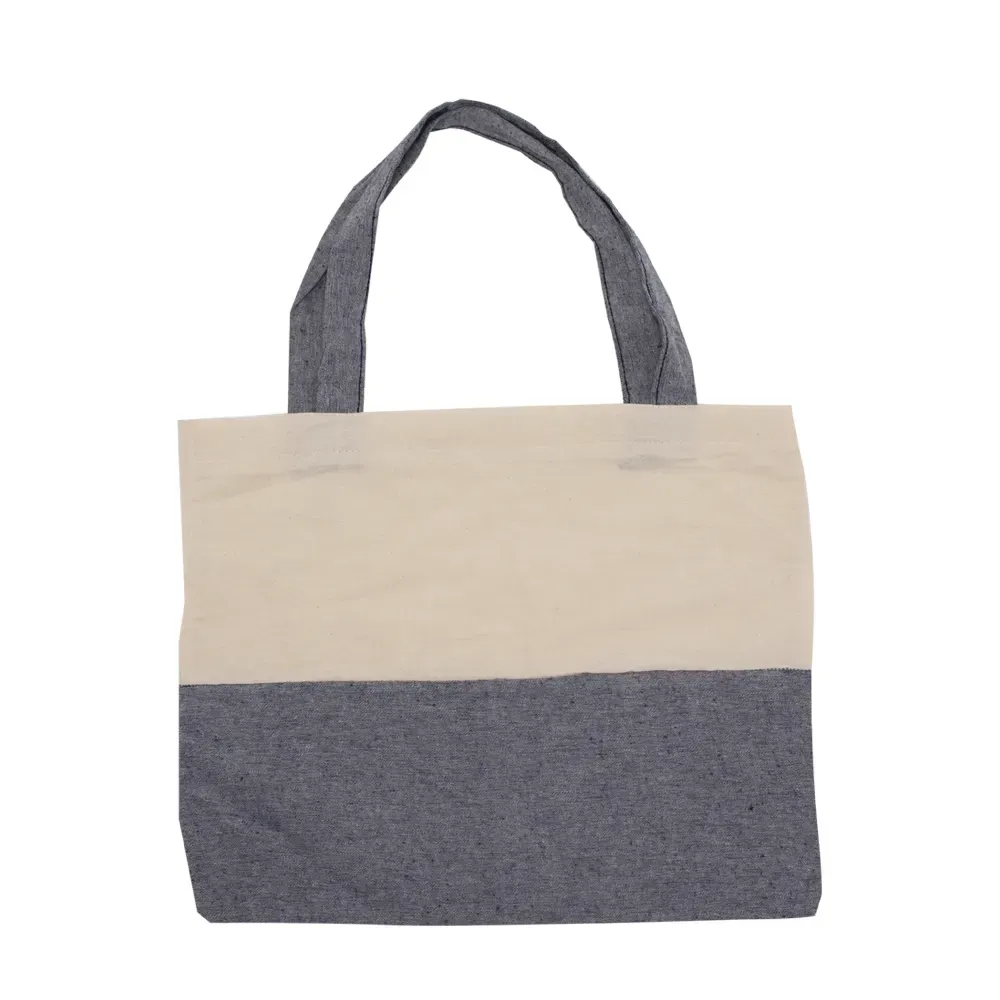 Sacola ecológica de algodão personalizada com alça interna 33x40cm, cor azul escuro