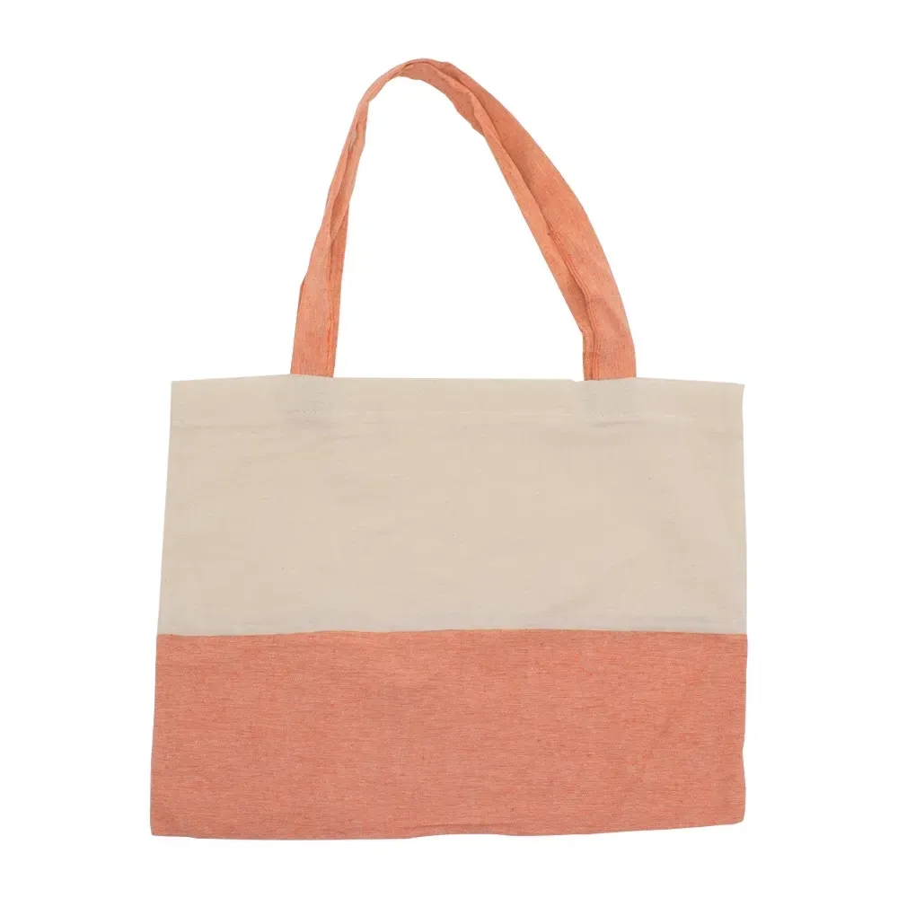 Sacola ecológica de algodão personalizada com alça interna 33x40cm, cor laranja