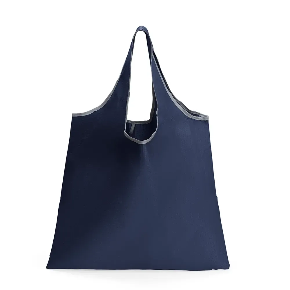 Sacola dobrável Oxford personalizada com estojo, cor azul escuro