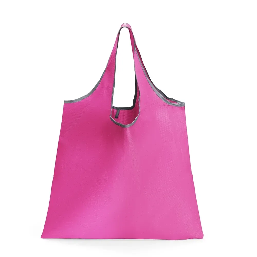 Sacola dobrável Oxford personalizada com estojo, cor rosa