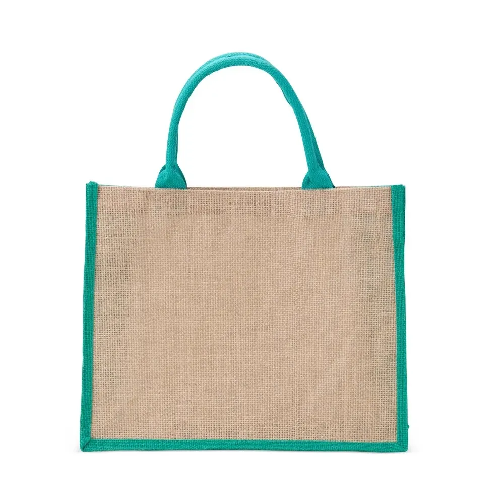 Sacola de juta personalizada 30x38cm, cor verde