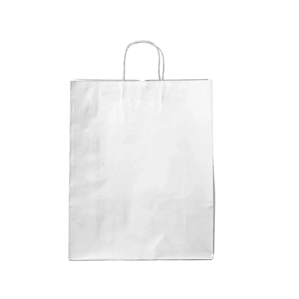 Sacola de papel kraft personalizada grande, cor branca