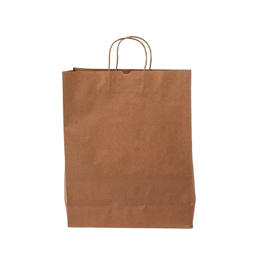 Sacola de papel kraft personalizada grande, cor kraft natural