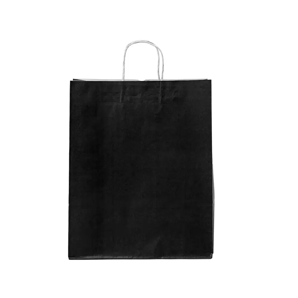 Sacola de papel kraft personalizada grande, cor preta