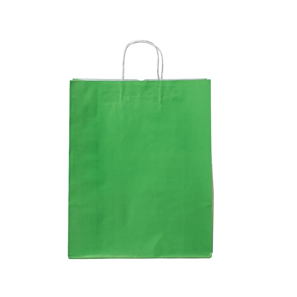 Sacola de papel kraft personalizada grande, cor verde