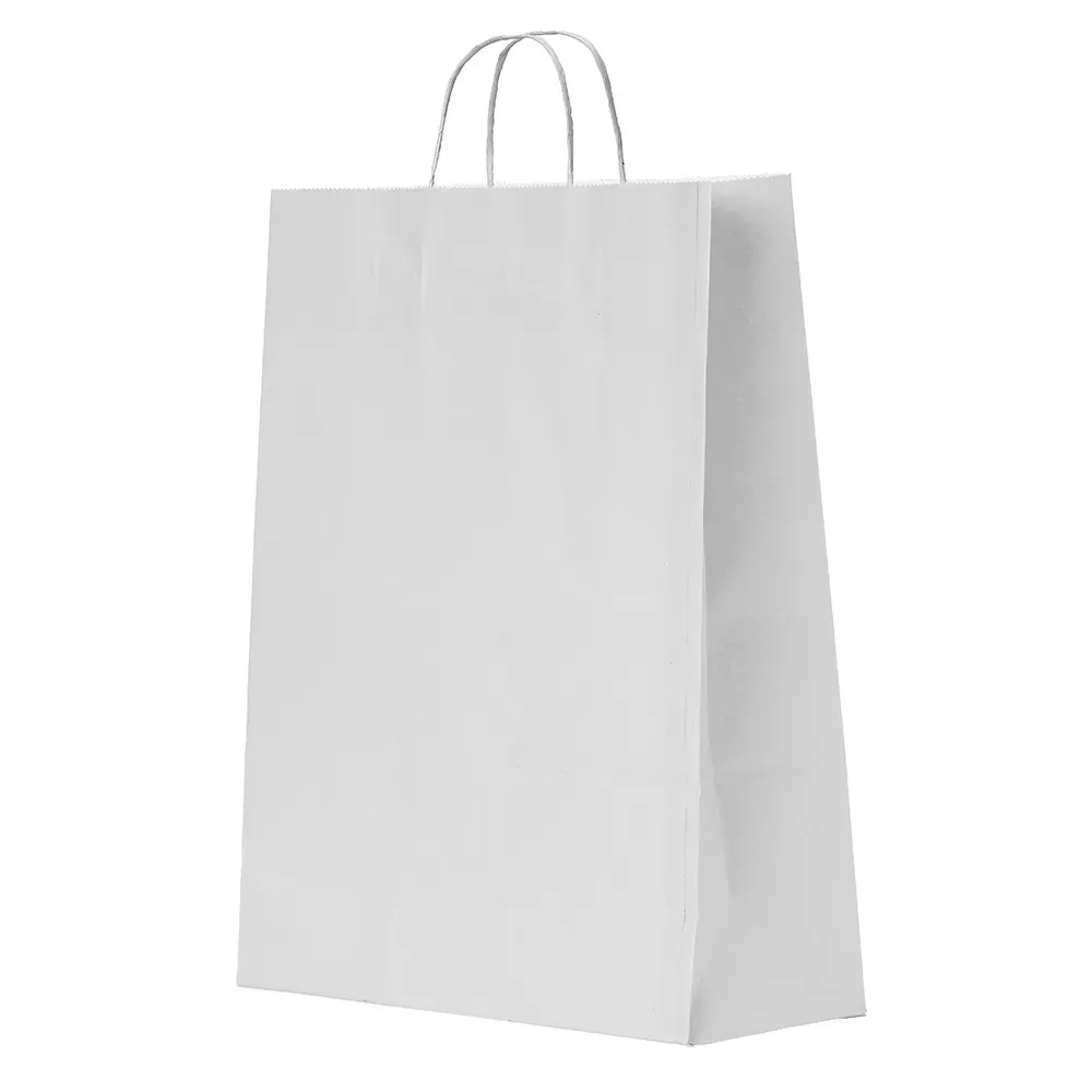 Sacola de papel kraft personalizada grande, cor branca
