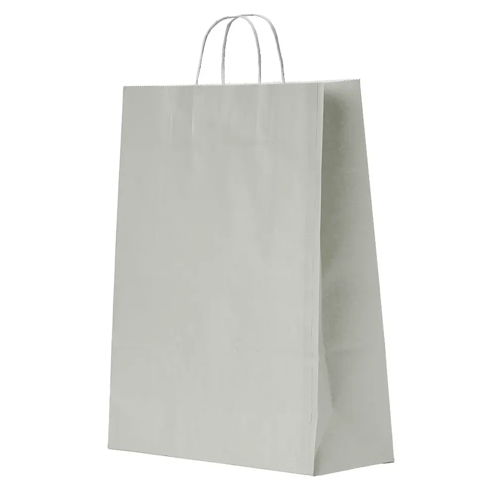 Sacola de papel kraft personalizada grande, cor cinza