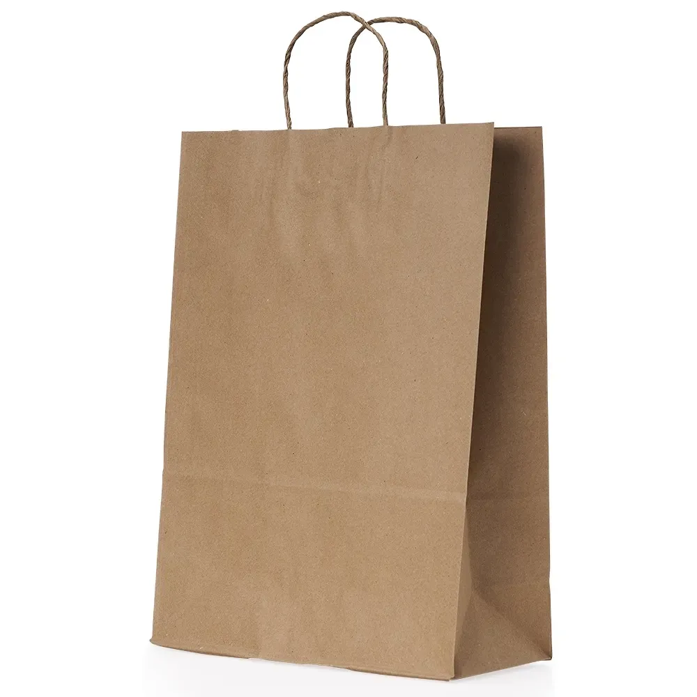 Sacola de papel kraft personalizada grande, cor kraft natural