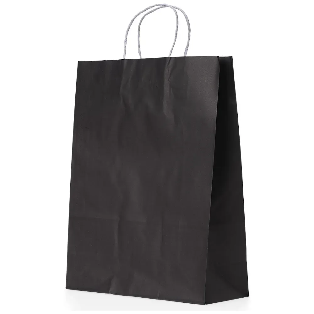 Sacola de papel kraft personalizada grande, cor preta