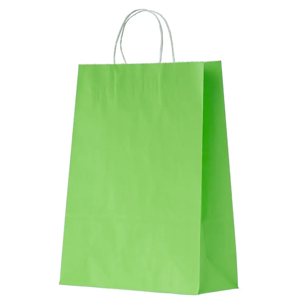Sacola de papel kraft personalizada grande, cor verde