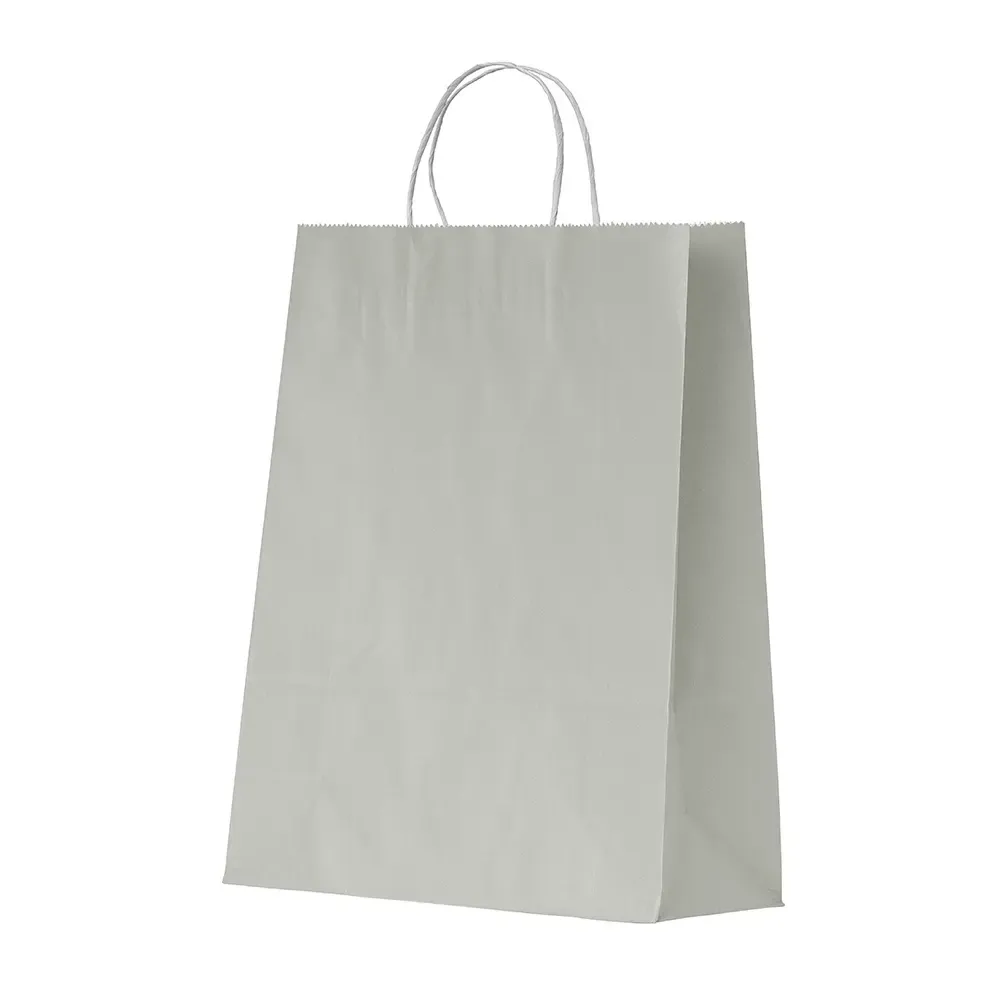 Sacola de papel kraft personalizada média, cor cinza