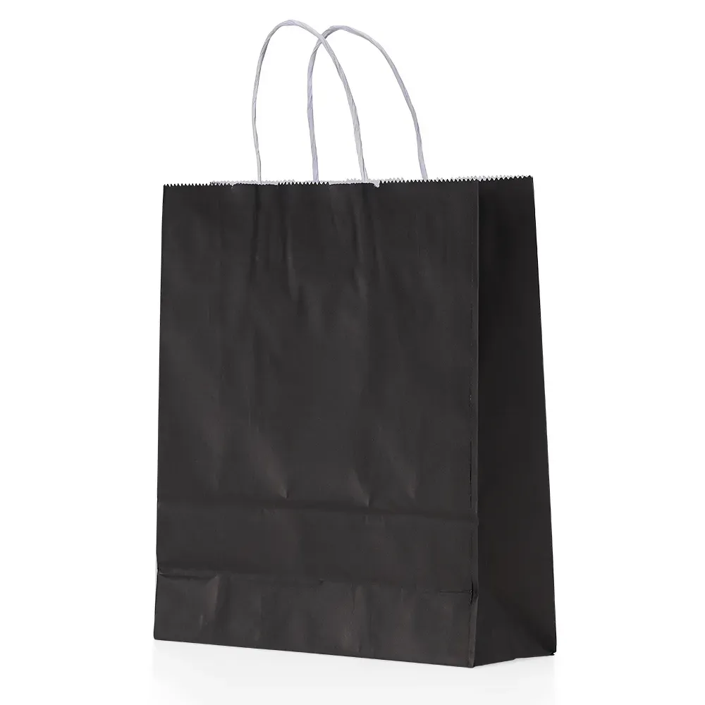 Sacola de papel kraft personalizada média, cor preta