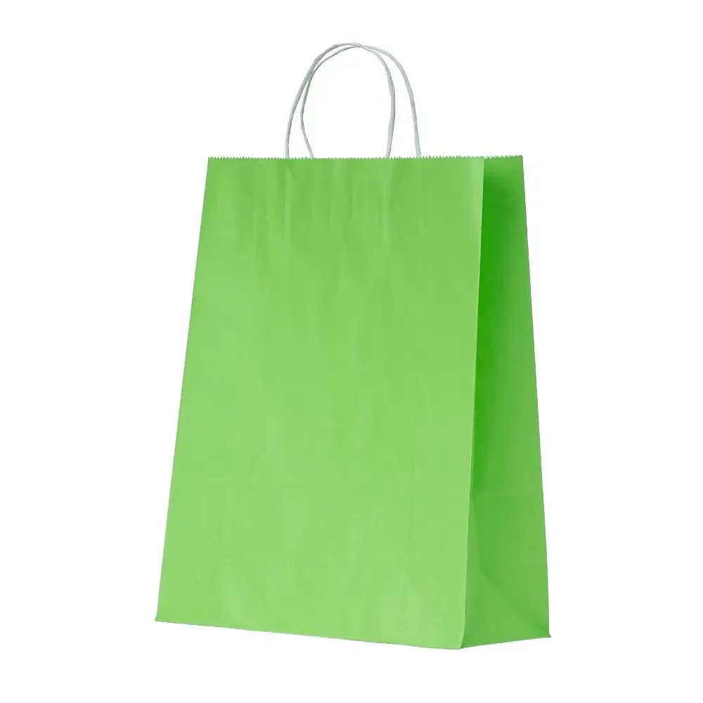 Sacola de papel kraft personalizada média, cor verde