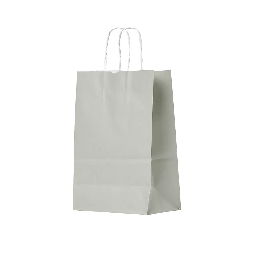 Sacola de papel kraft personalizada pequena, cor cinza