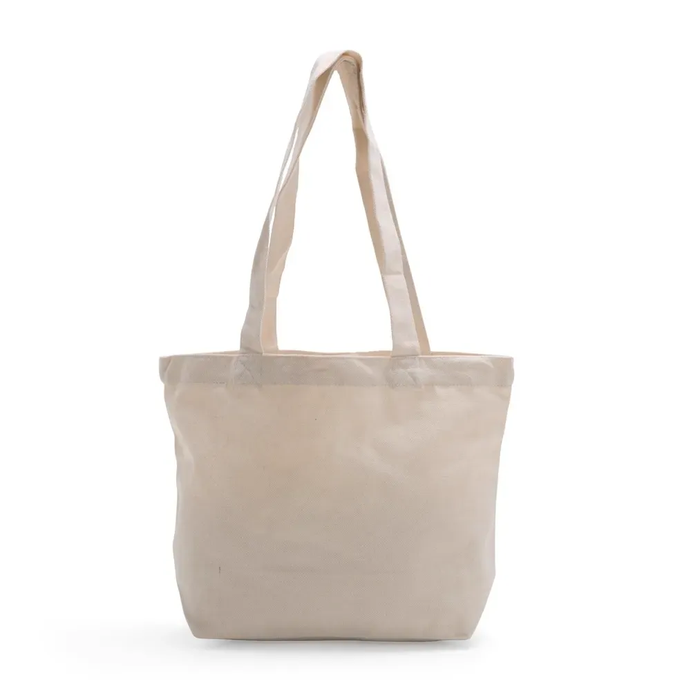 Sacola de lona personalizada 24x35cm, cor bege