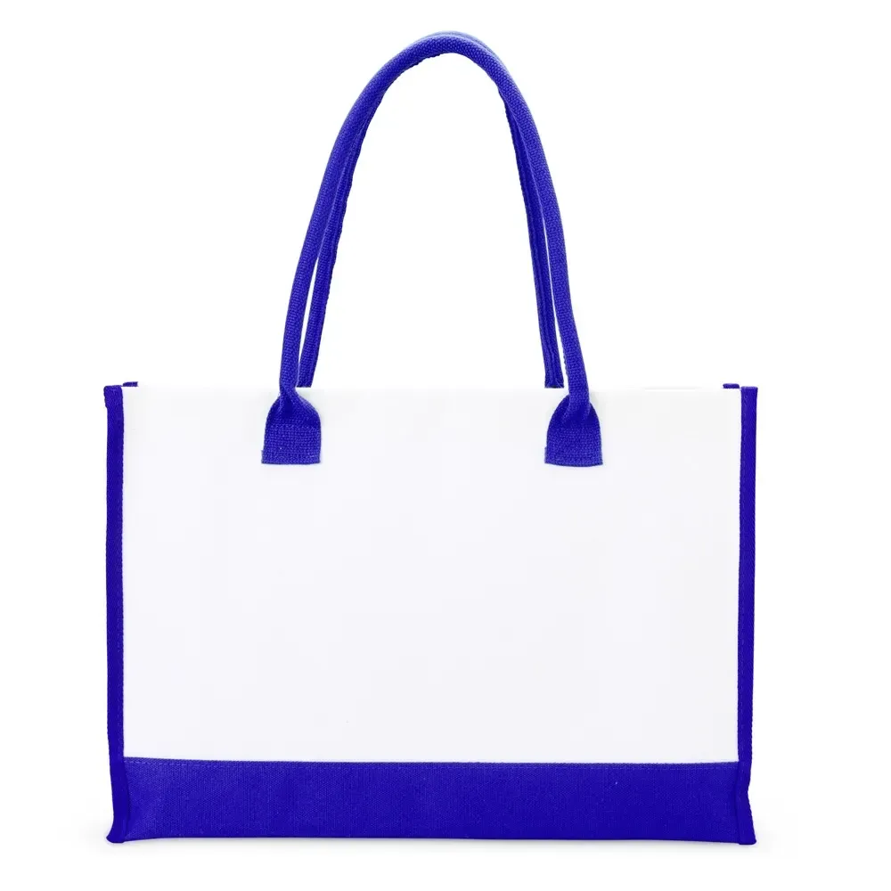 Sacola de lona personalizada 30x42cm, cor azul