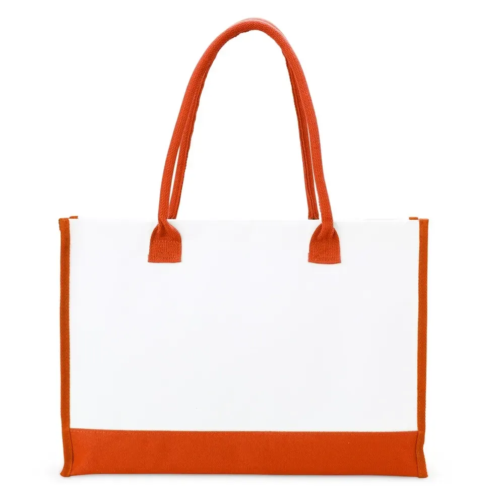 Sacola de lona personalizada 30x42cm, cor laranja