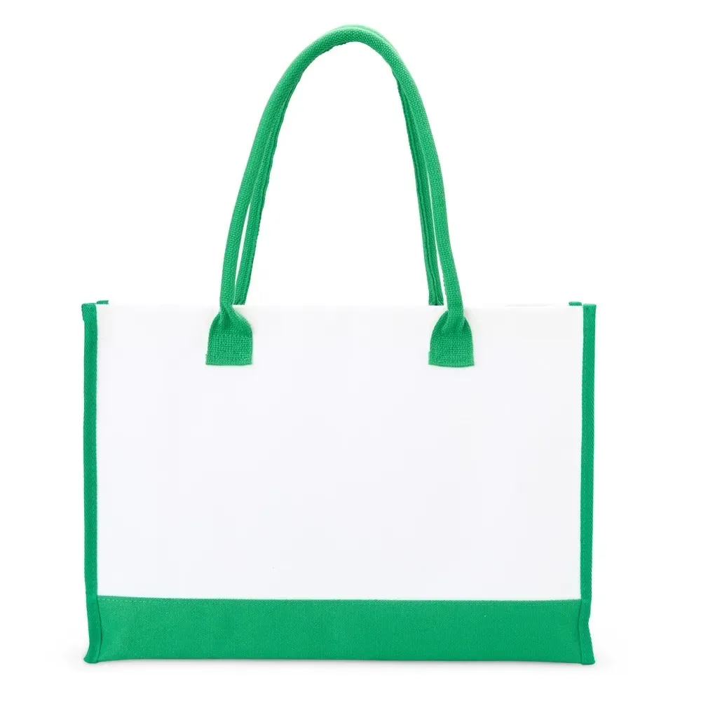 Sacola de lona personalizada 30x42cm, cor verde