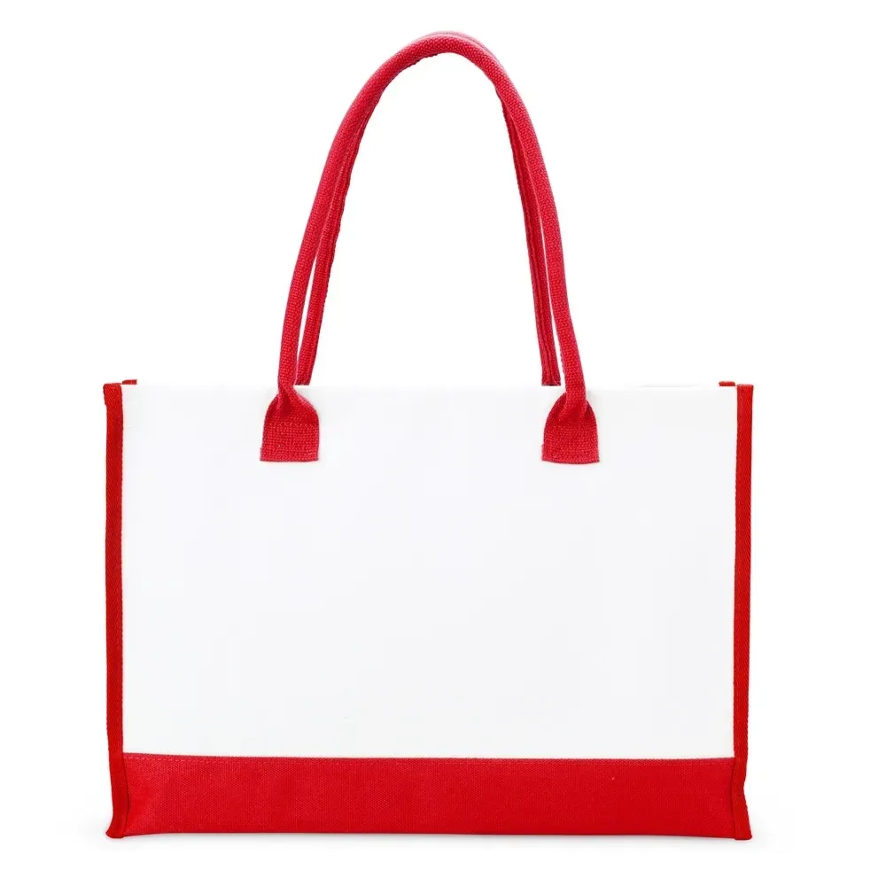 Sacola de lona personalizada 30x42cm, cor vermelha