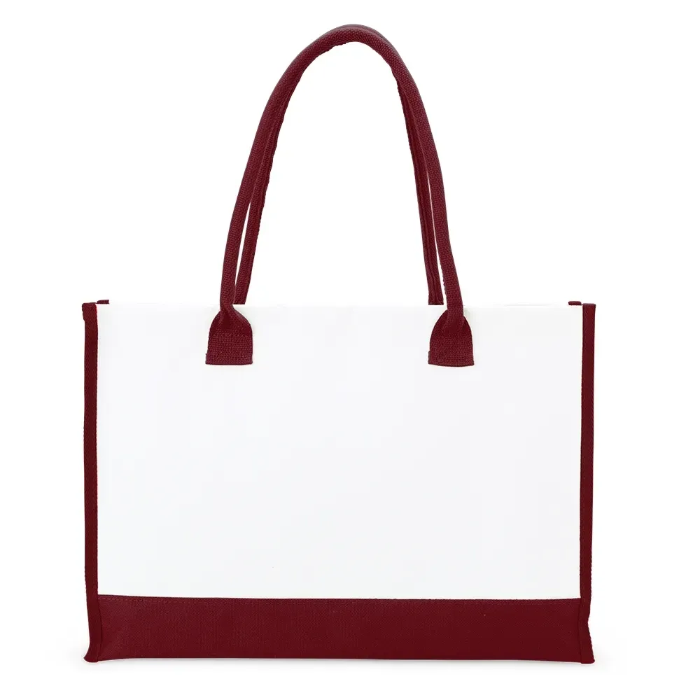Sacola de lona personalizada 30x42cm, cor vinho