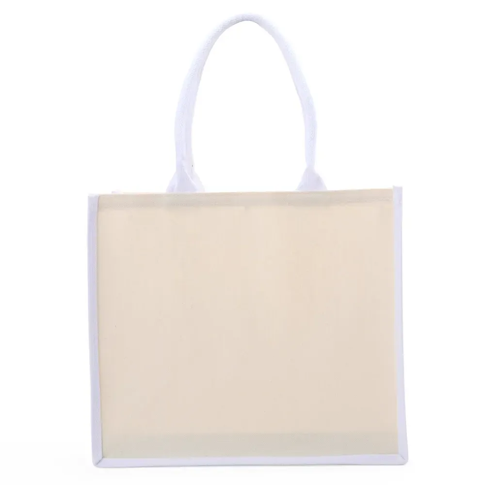 Sacola de lona personalizada 31x36cm, cor branca