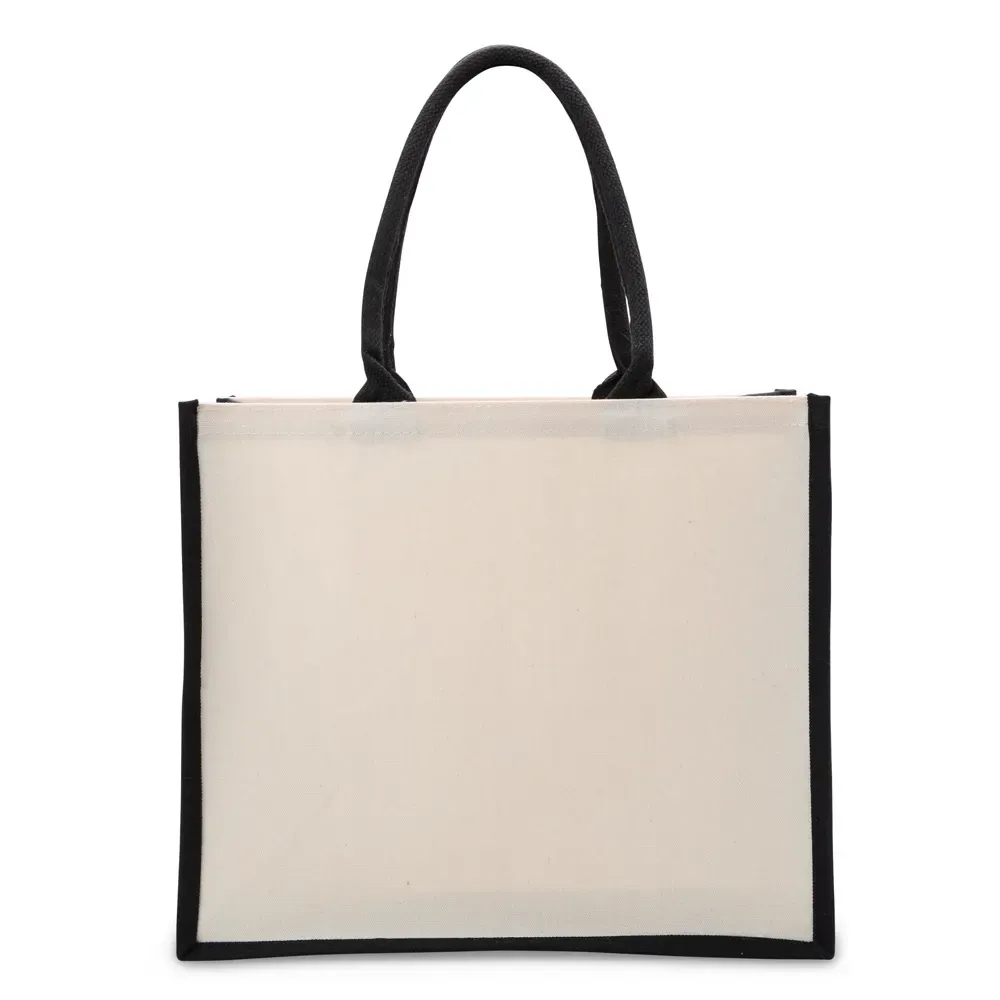 Sacola de lona personalizada 31x36cm, cor preta