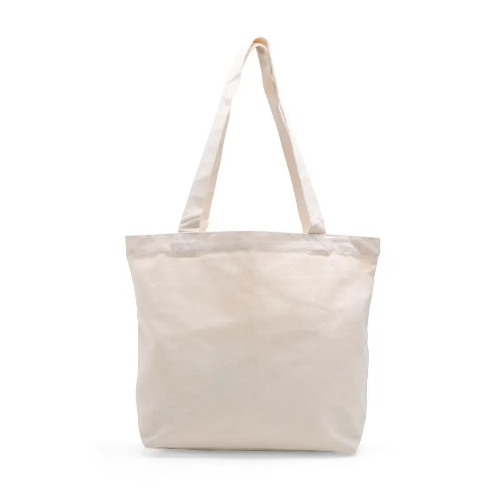 Sacola de lona personalizada 32x43cm, cor bege