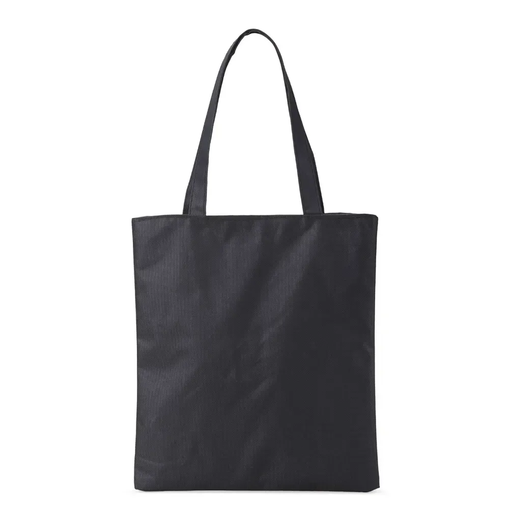 Sacola de nylon com zíper personalizada, cor preta