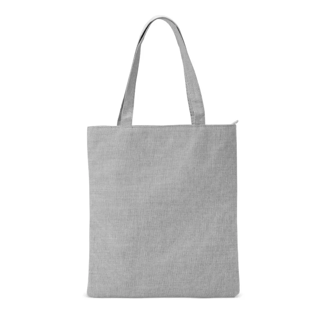 Sacola de nylon com zíper personalizada, cor cinza