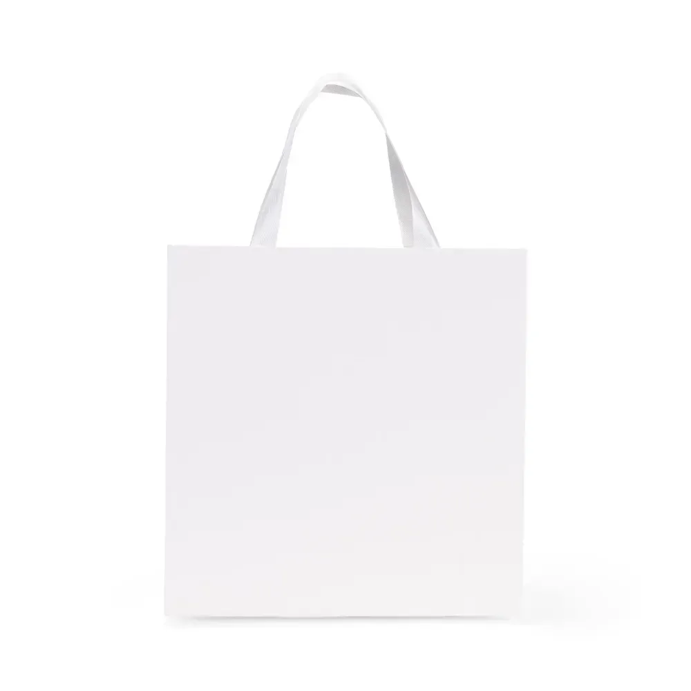 Sacola de papel triplex personalizada média, cor branca