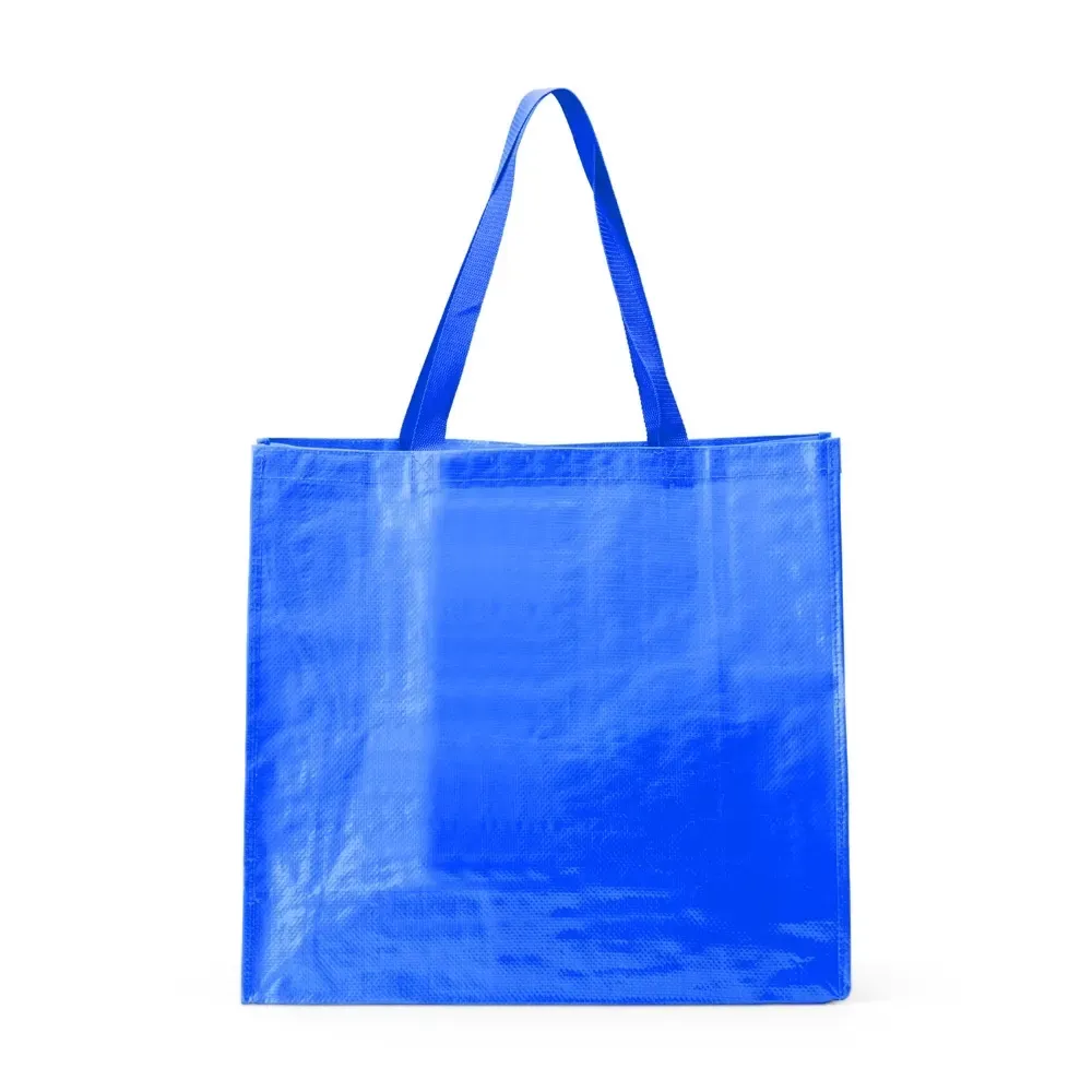 Sacola plástica de PP personalizada grande, cor azul