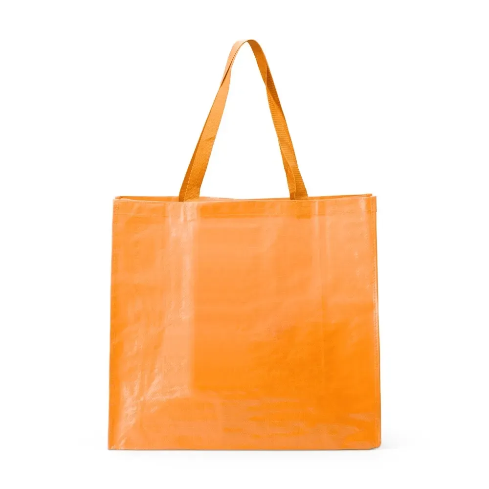 Sacola plástica de PP personalizada grande, cor laranja