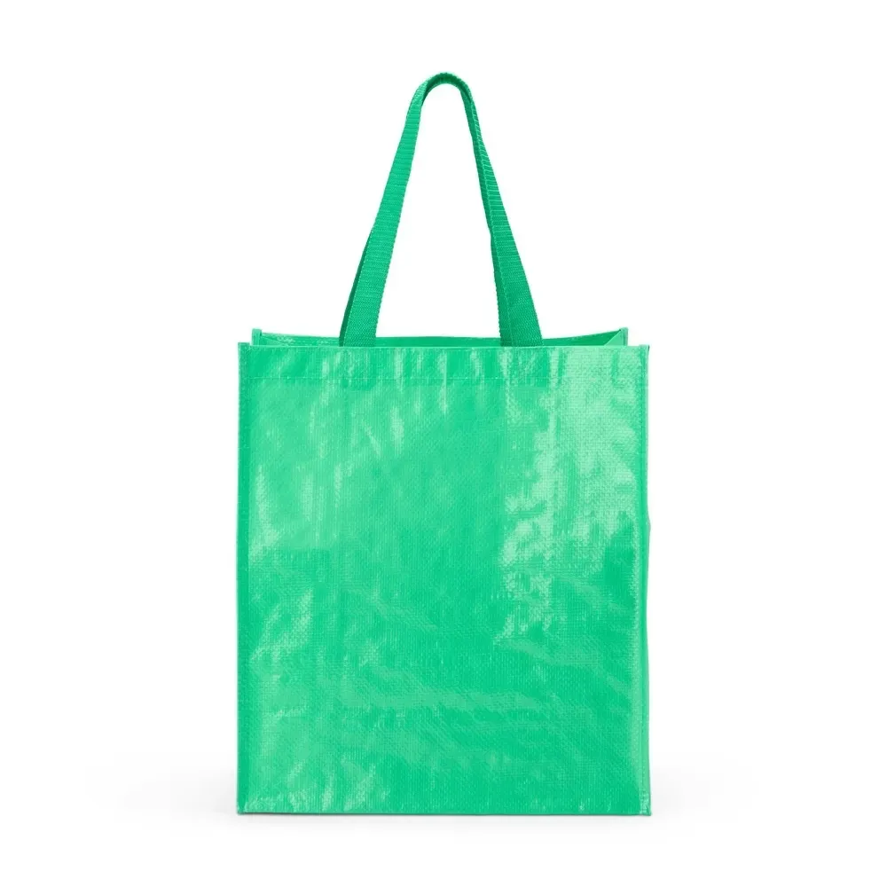 Sacola plástica de PP personalizada média, cor verde