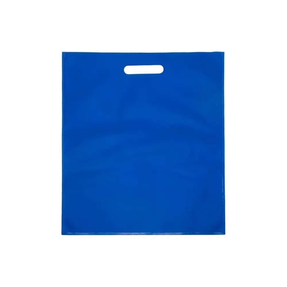 Sacola plástica em PVC personalizada sem alça, cor azul