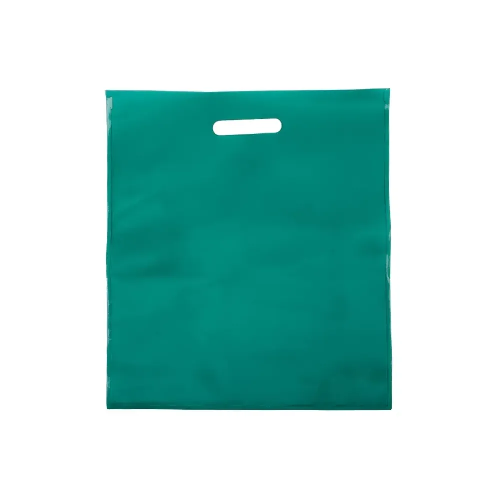 Sacola plástica em PVC personalizada sem alça, cor verde