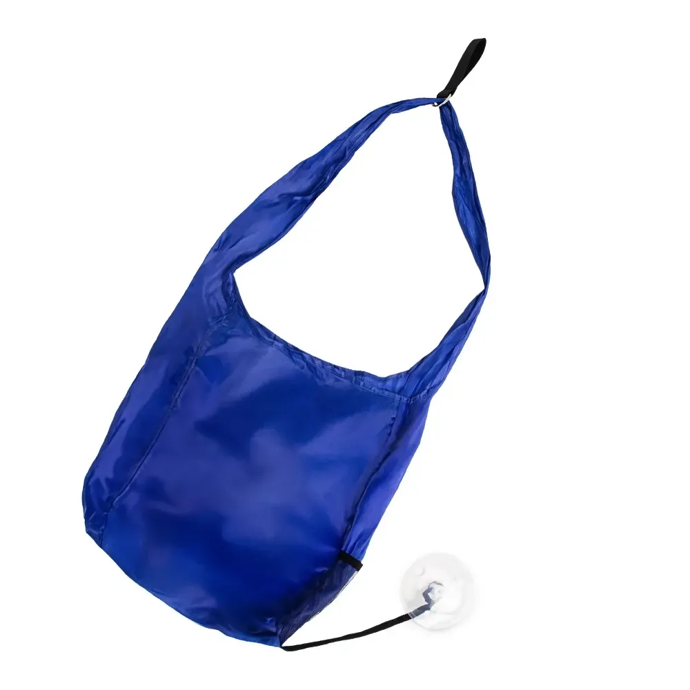 Sacola portátil dobrável em nylon personalizada, cor azul