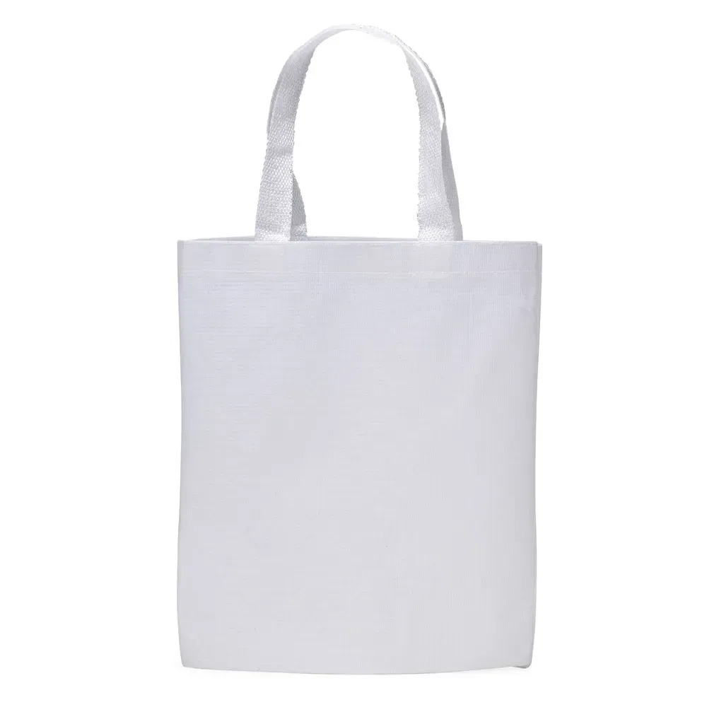 Sacola sublimática em lona pet personalizada, cor branca