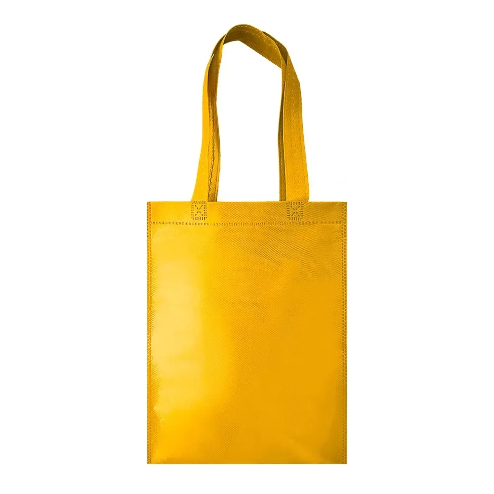Sacola de TNT personalizada pequena, cor amarela