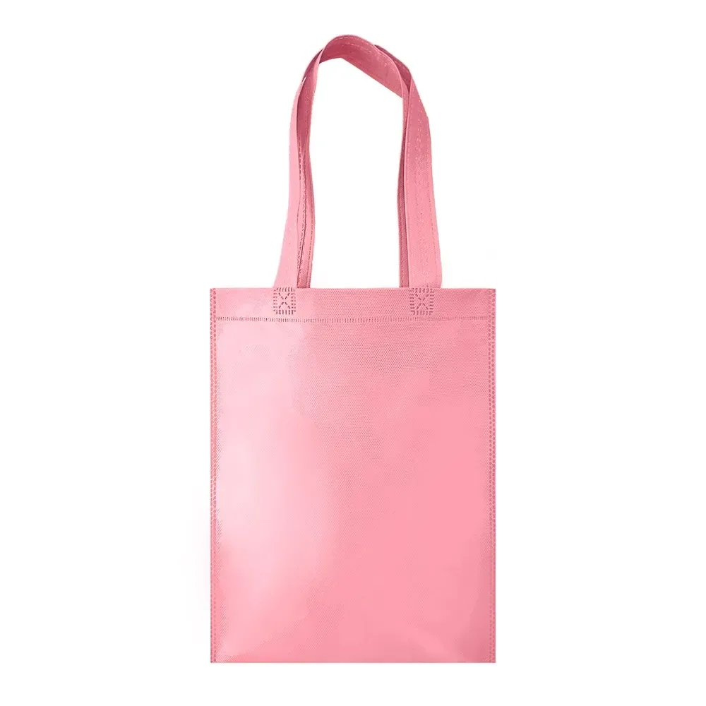 Sacola de TNT personalizada pequena, cor rosa