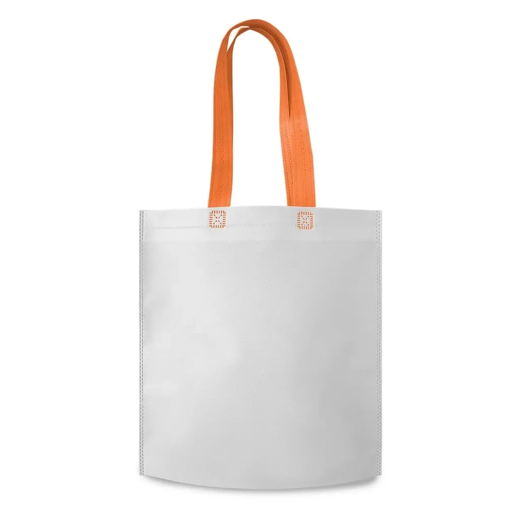 Sacola de TNT biodegradável personalizada, cor laranja