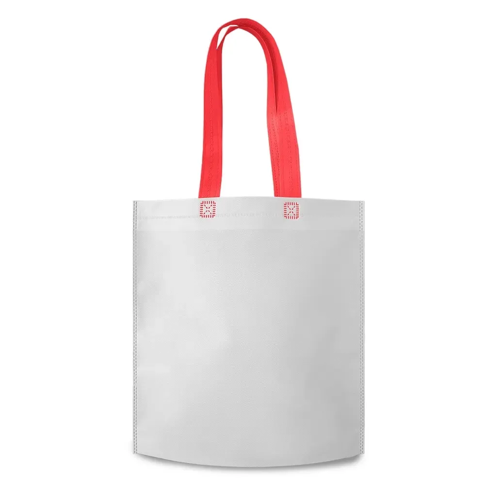 Sacola de TNT biodegradável personalizada, cor vermelha
