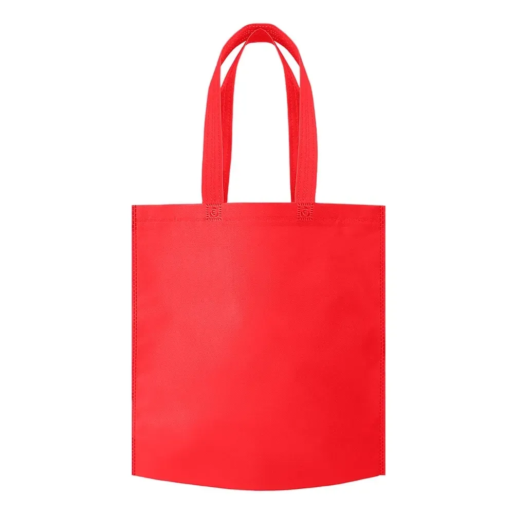 Sacola de TNT biodegradável personalizada grande, cor vermelha