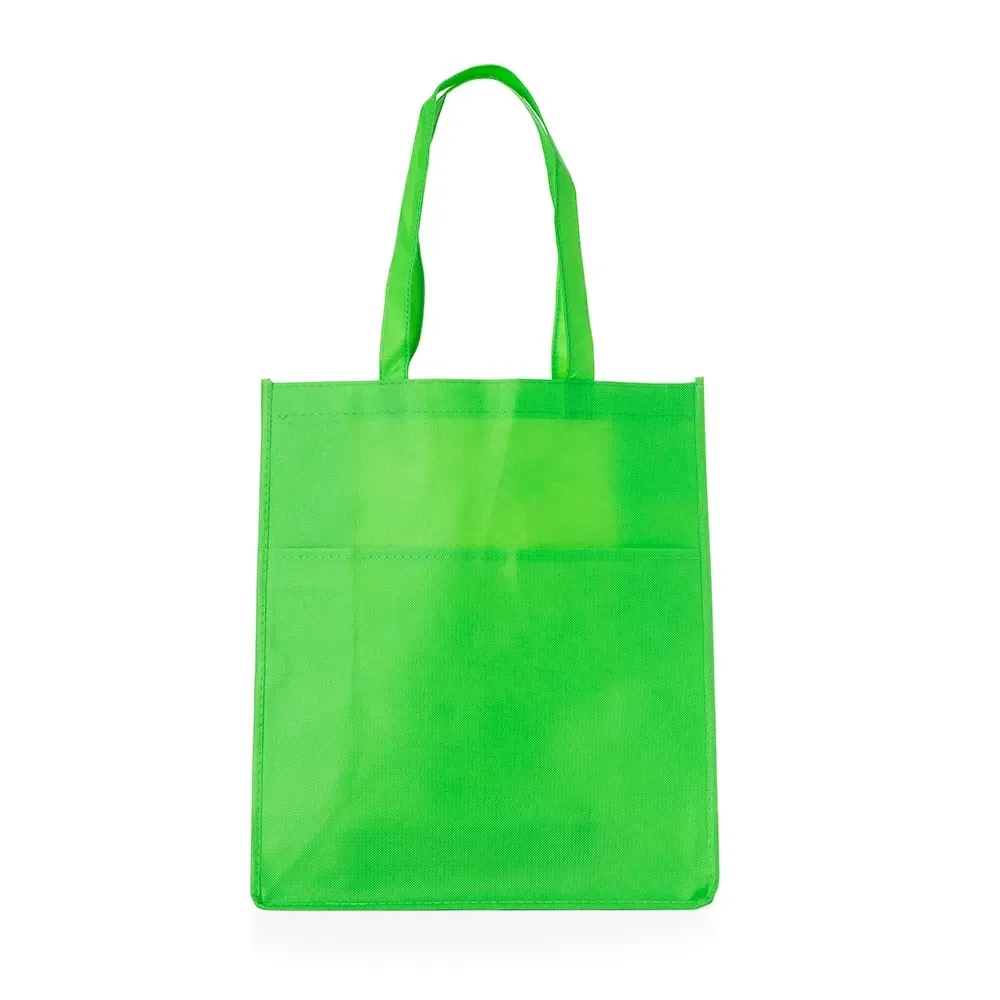 Sacola de TNT personalizada com bolso frontal, cor verde