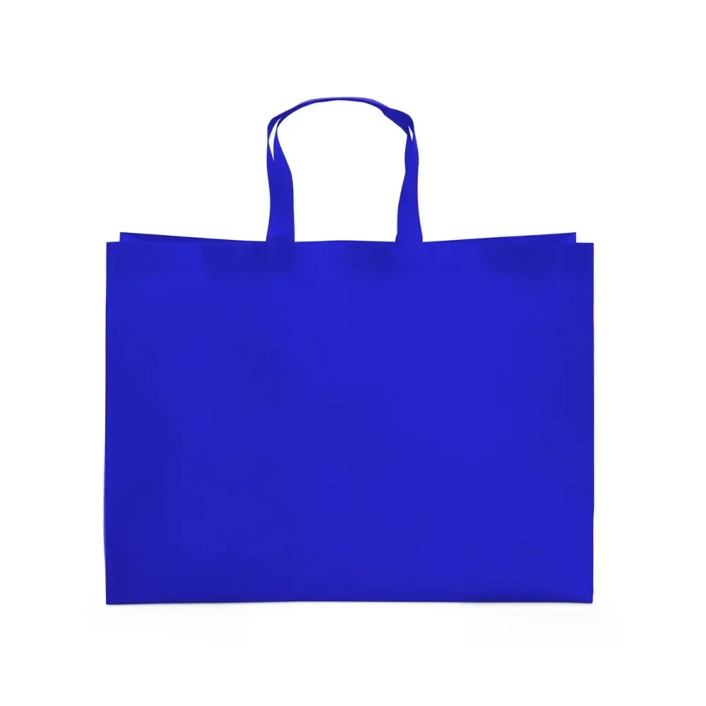 Sacola de TNT laminado personalizada grande, cor azul