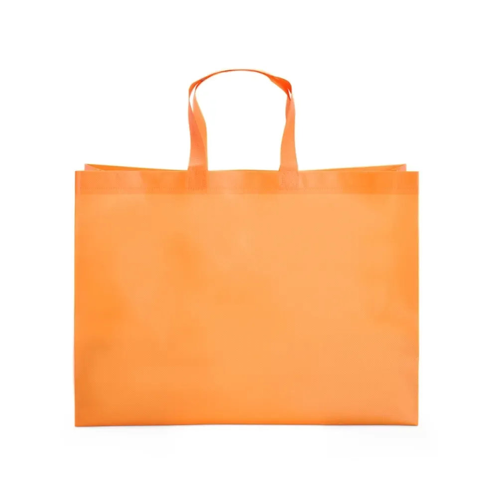 Sacola de TNT laminado personalizada grande, cor laranja