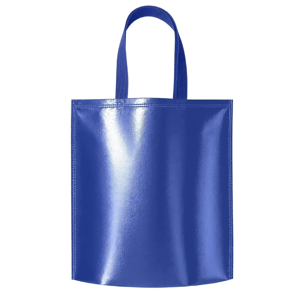 Sacola de TNT metalizada personalizada, cor azul escuro