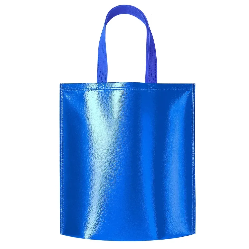 Sacola de TNT metalizada personalizada, cor azul