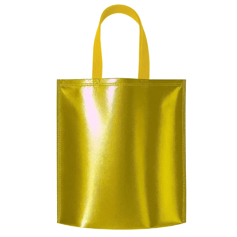 Sacola de TNT metalizada personalizada, cor dourada