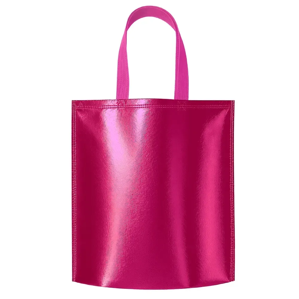 Sacola de TNT metalizada personalizada, cor pink